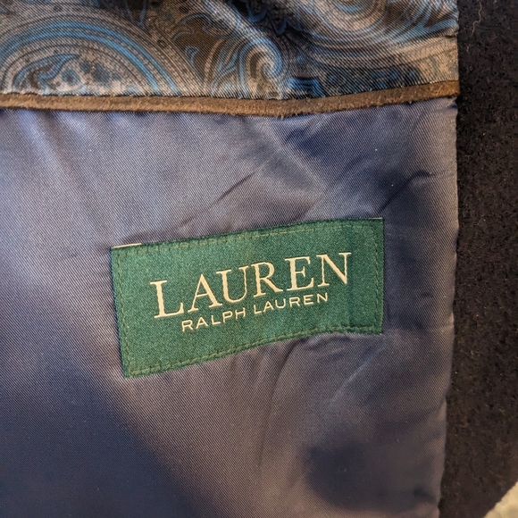 Lauren Ralph Lauren Navy Blue Wool Silk Cashmere Blazer Jacket 44L - Picture 7 of 8